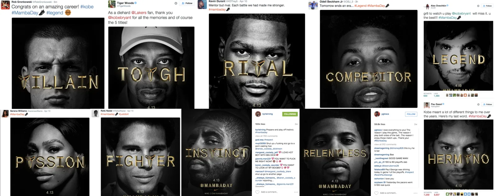 Last Word posters shared by athletes